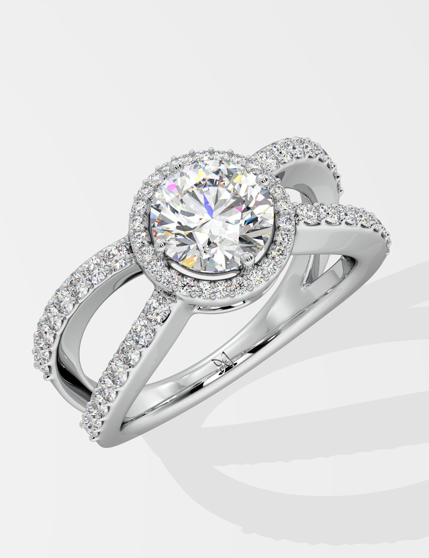 T-Shirt Crossover Solitaire Ring - House Of Quadri