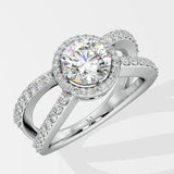 1 ct Crossover Solitaire Diamond Ring