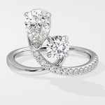 Empowered Two Stone Pear & Round Ring - House Of Quadri