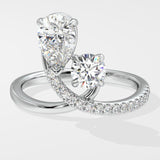 Empowered Two Stone Pear & Round Ring - House Of Quadri
