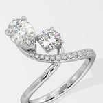 Empowered Two Stone Pear & Round Ring - House Of Quadri