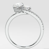 Empowered Two Stone Pear & Round Ring - House Of Quadri