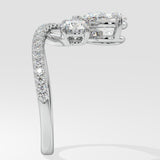 Two Stone Pear & Round Diamond Ring