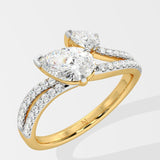 1 ct Two Pear Diamond Ring