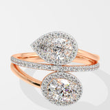 Empowered Two Stone Halo Solitaire Ring - House Of Quadri