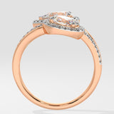Two Stone Halo Solitaire Ring