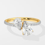 Empowered Alternate Pear Solitaire Ring - House Of Quadri