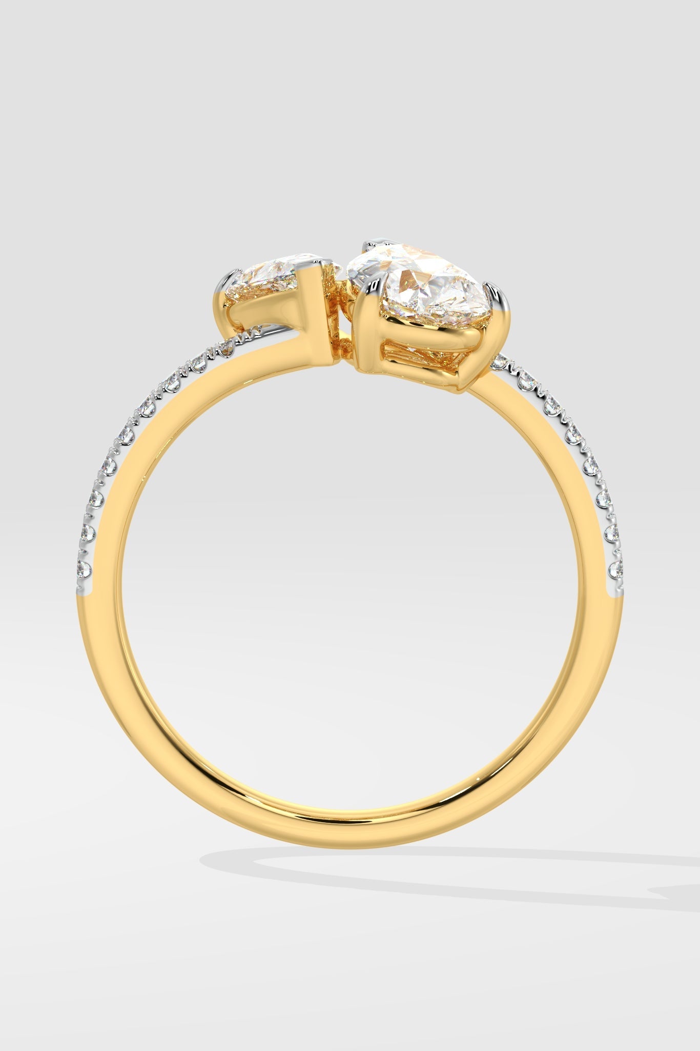 Empowered Alternate Pear Solitaire Ring - House Of Quadri