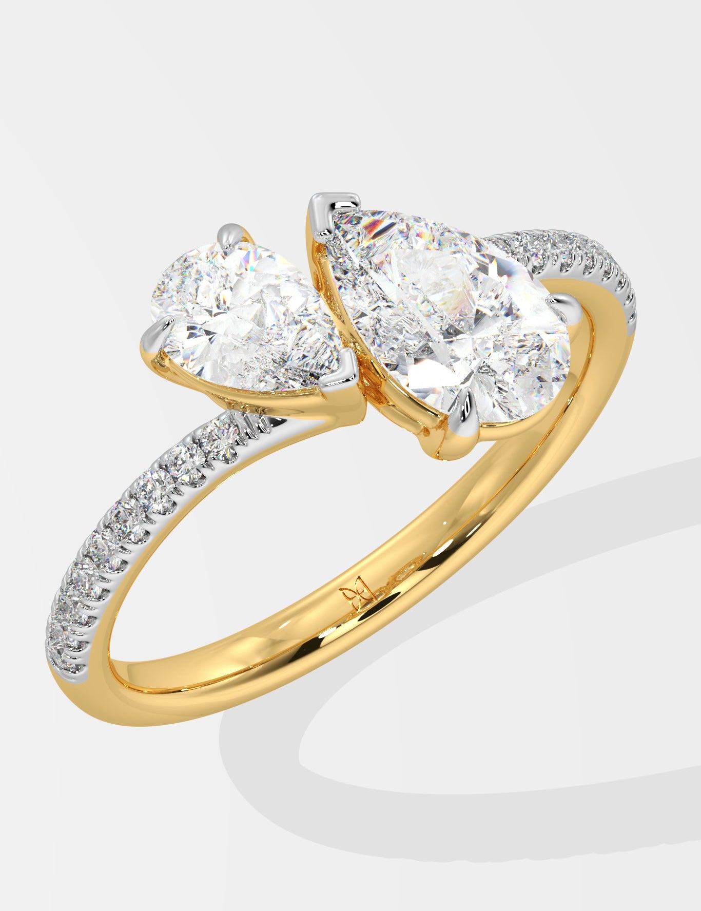 T-shirt Alternate Pear Solitaire Ring - House Of Quadri