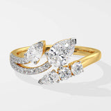 Illuminate Double Pear Drop Ring - House Of Quadri