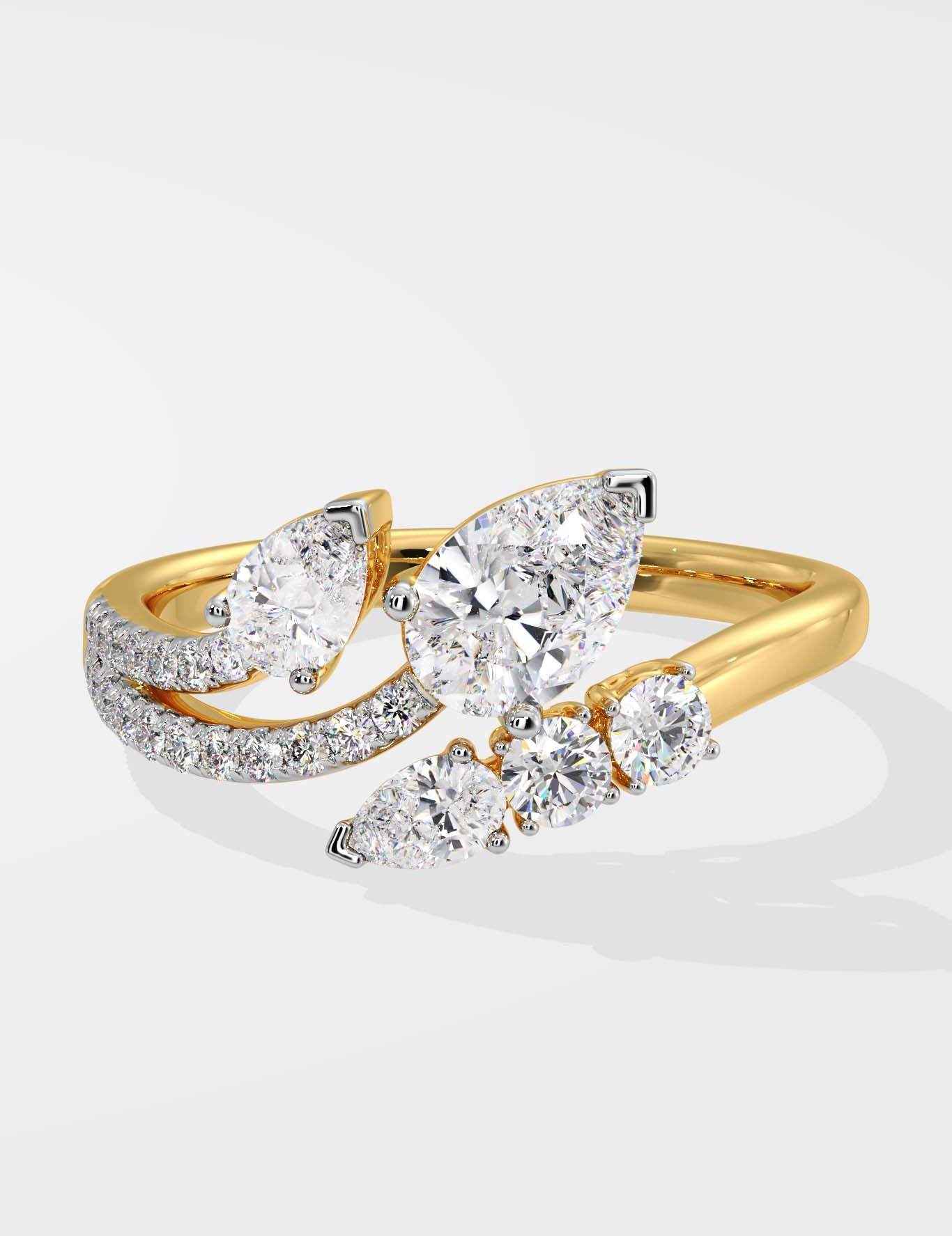 Illuminate Double Pear Drop Ring - House Of Quadri