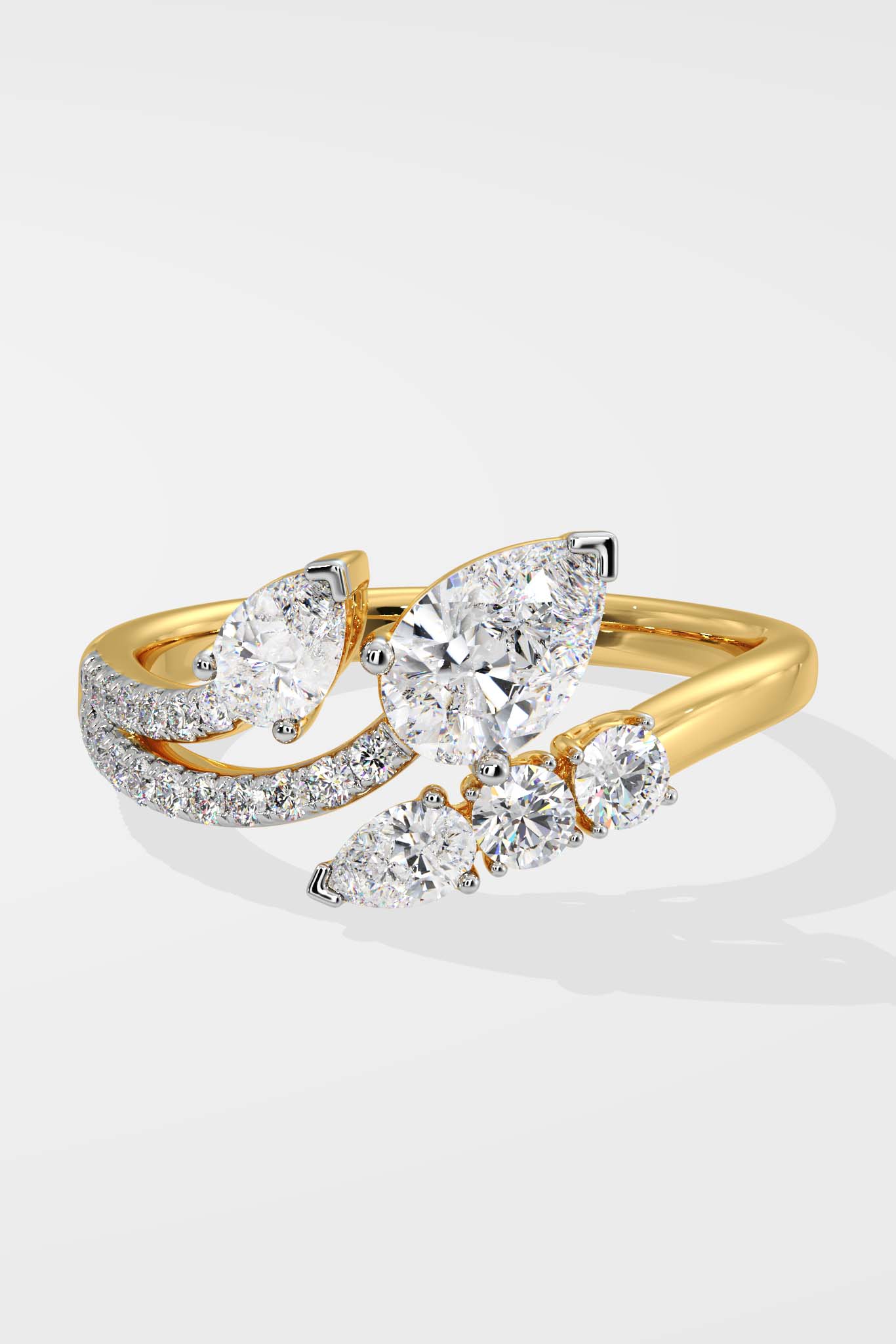 Illuminate Double Pear Drop Ring - House Of Quadri