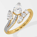 Illuminate Double Pear Drop Ring - House Of Quadri