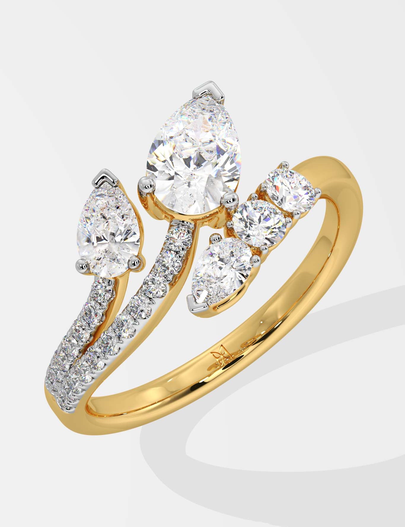 Illuminate Double Pear Drop Ring - House Of Quadri