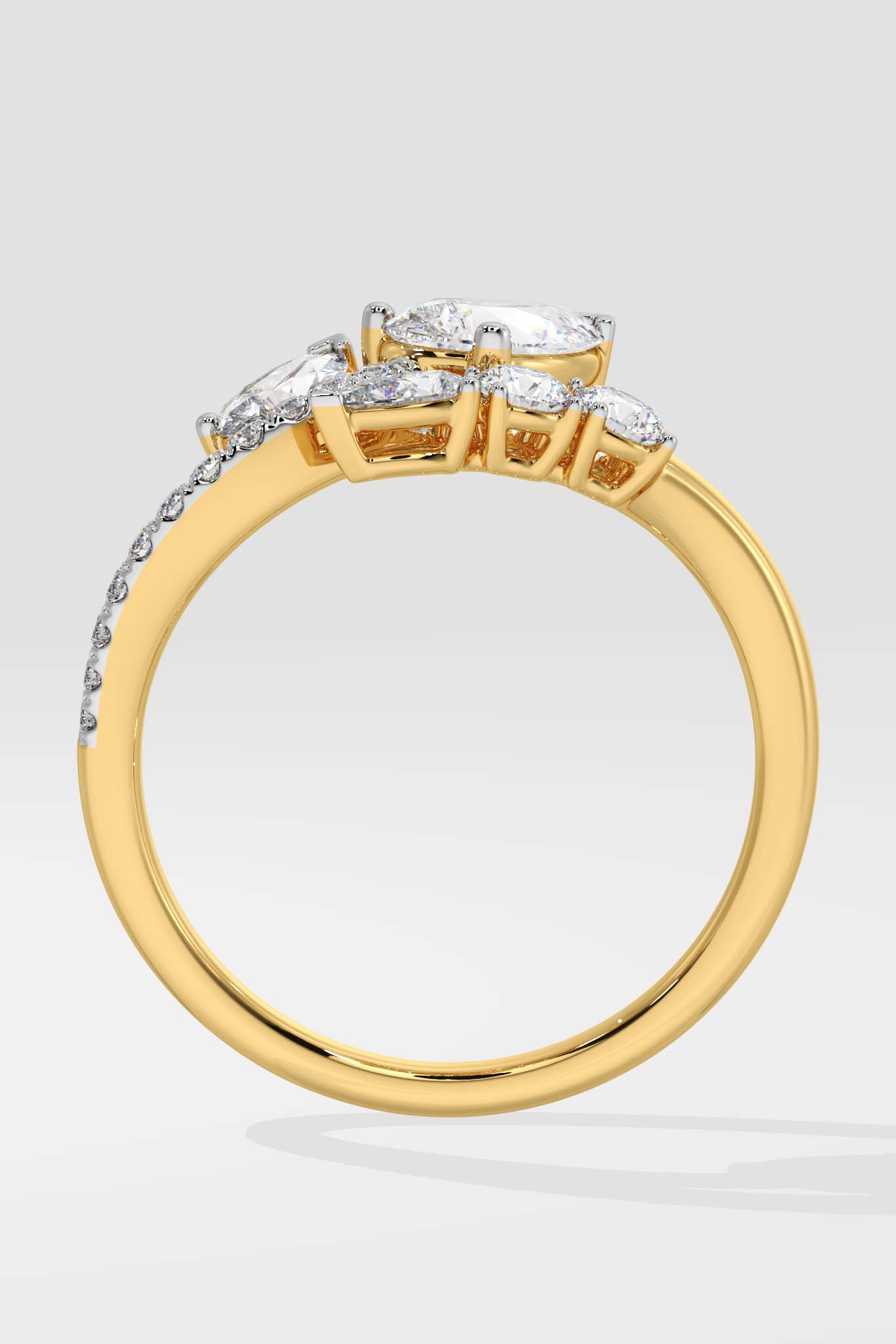 Illuminate Double Pear Drop Ring - House Of Quadri