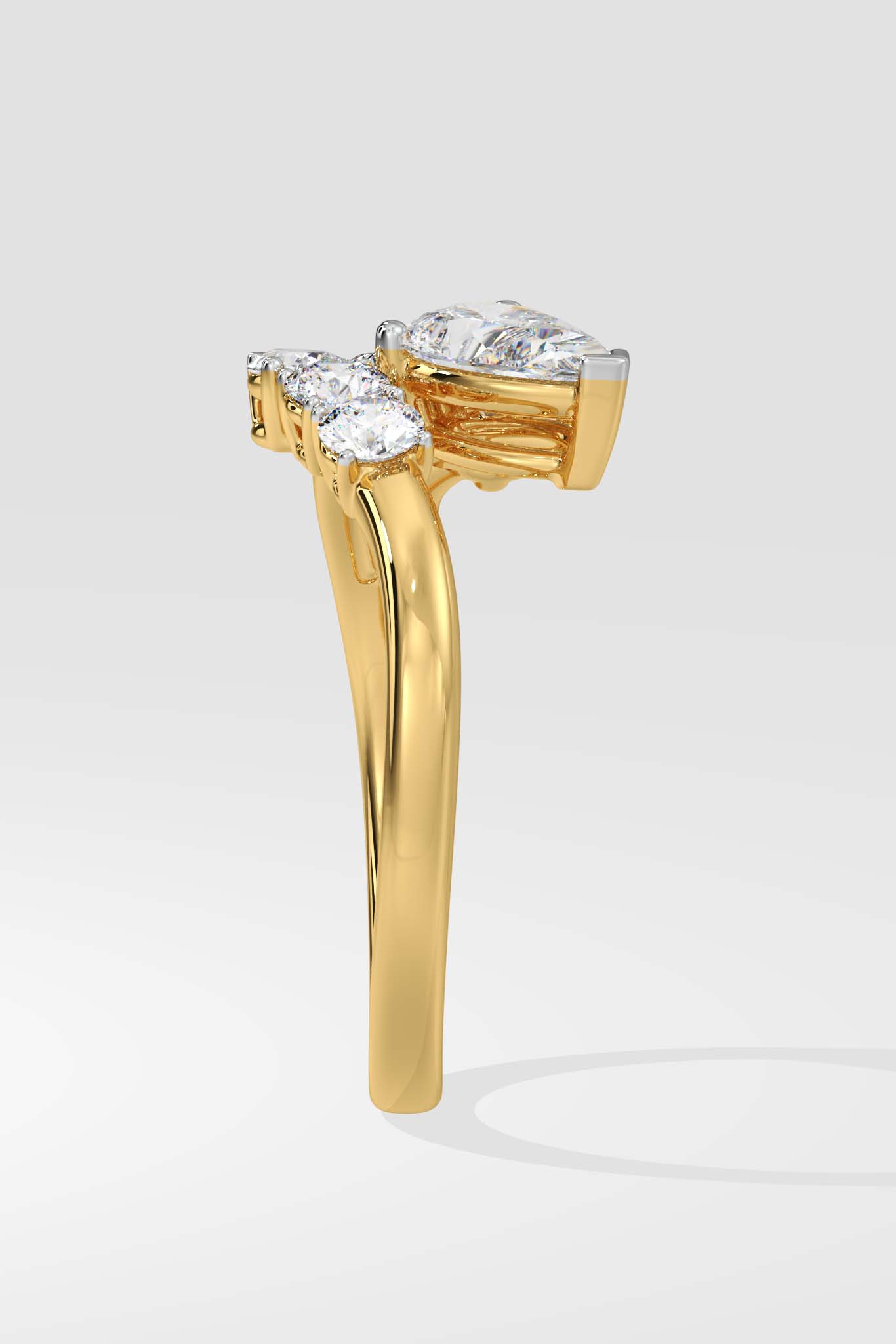 Illuminate Double Pear Drop Ring - House Of Quadri