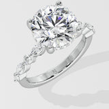 3 ct Round Askew Solitaire Ring