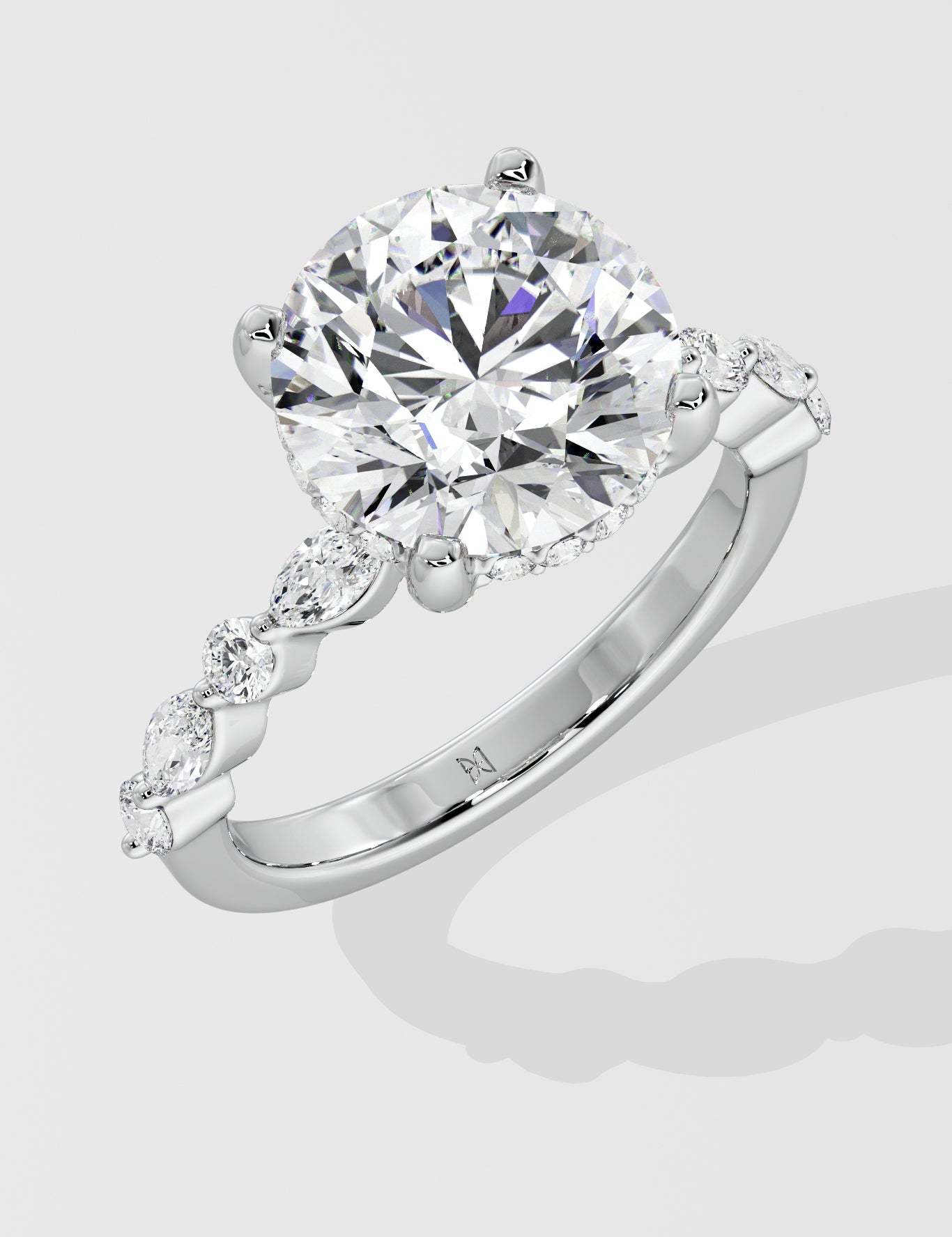 3 ct Round Askew Solitaire Ring