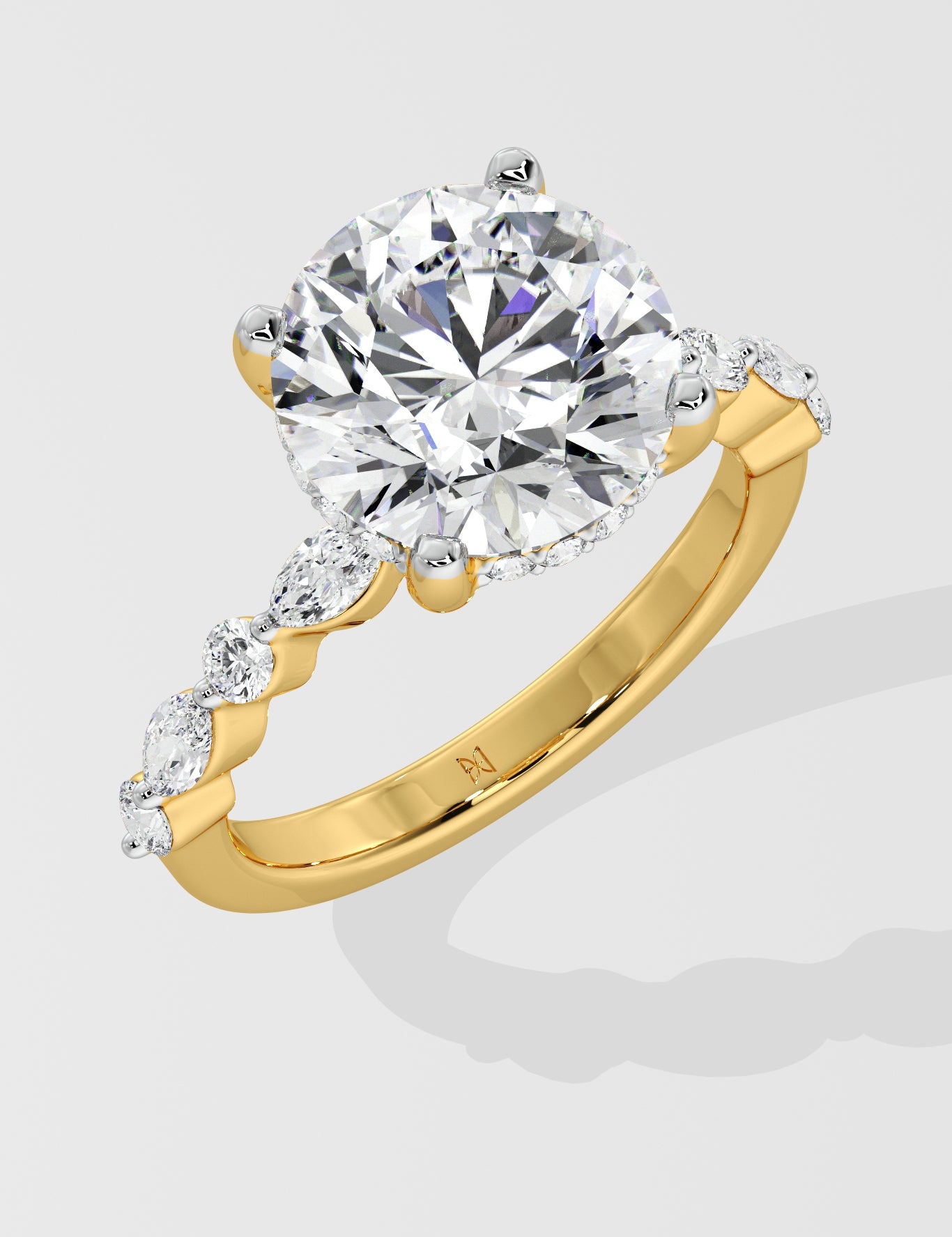 3 ct Round Askew Solitaire Ring