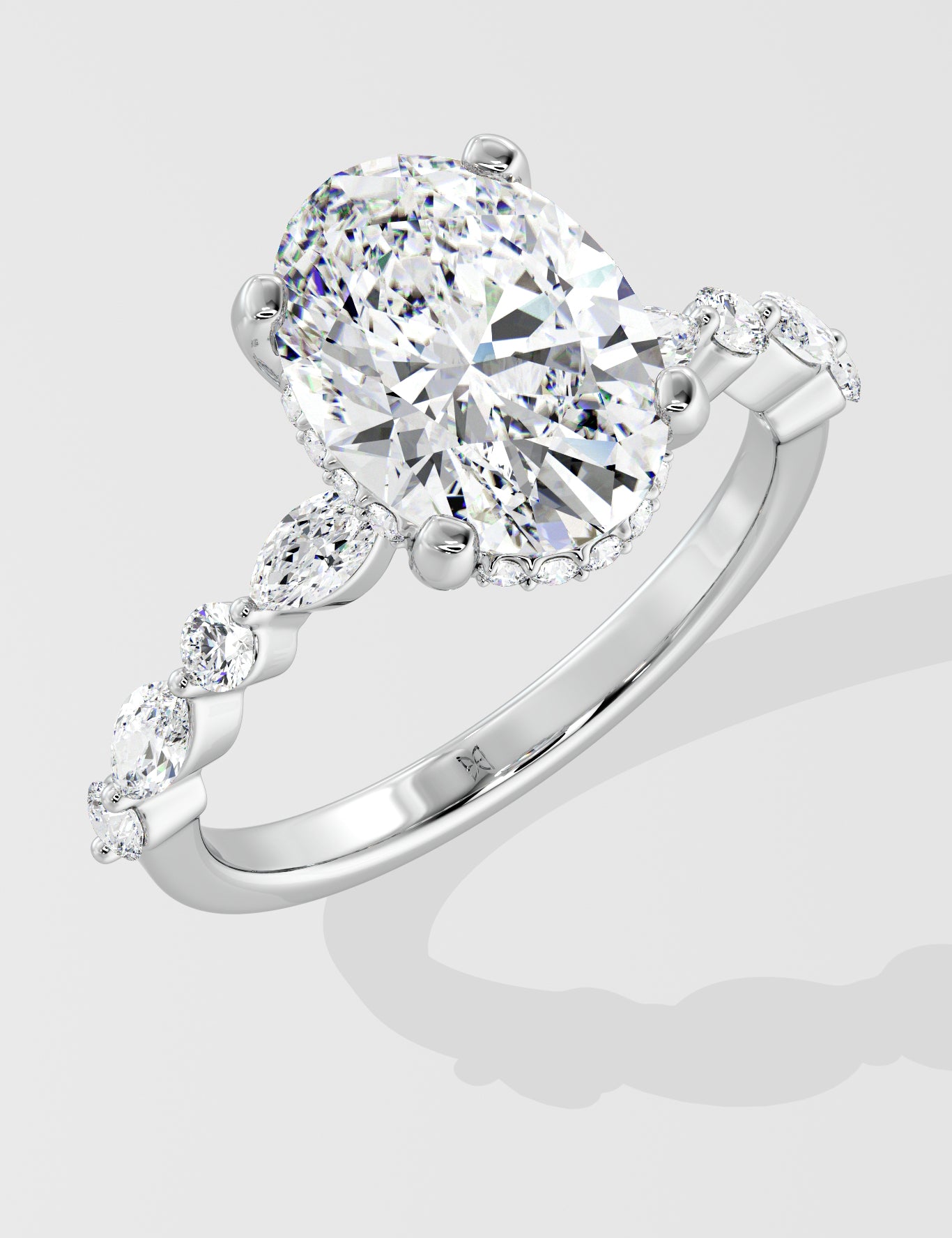 2.5 ct Oval Askew Solitaire Ring