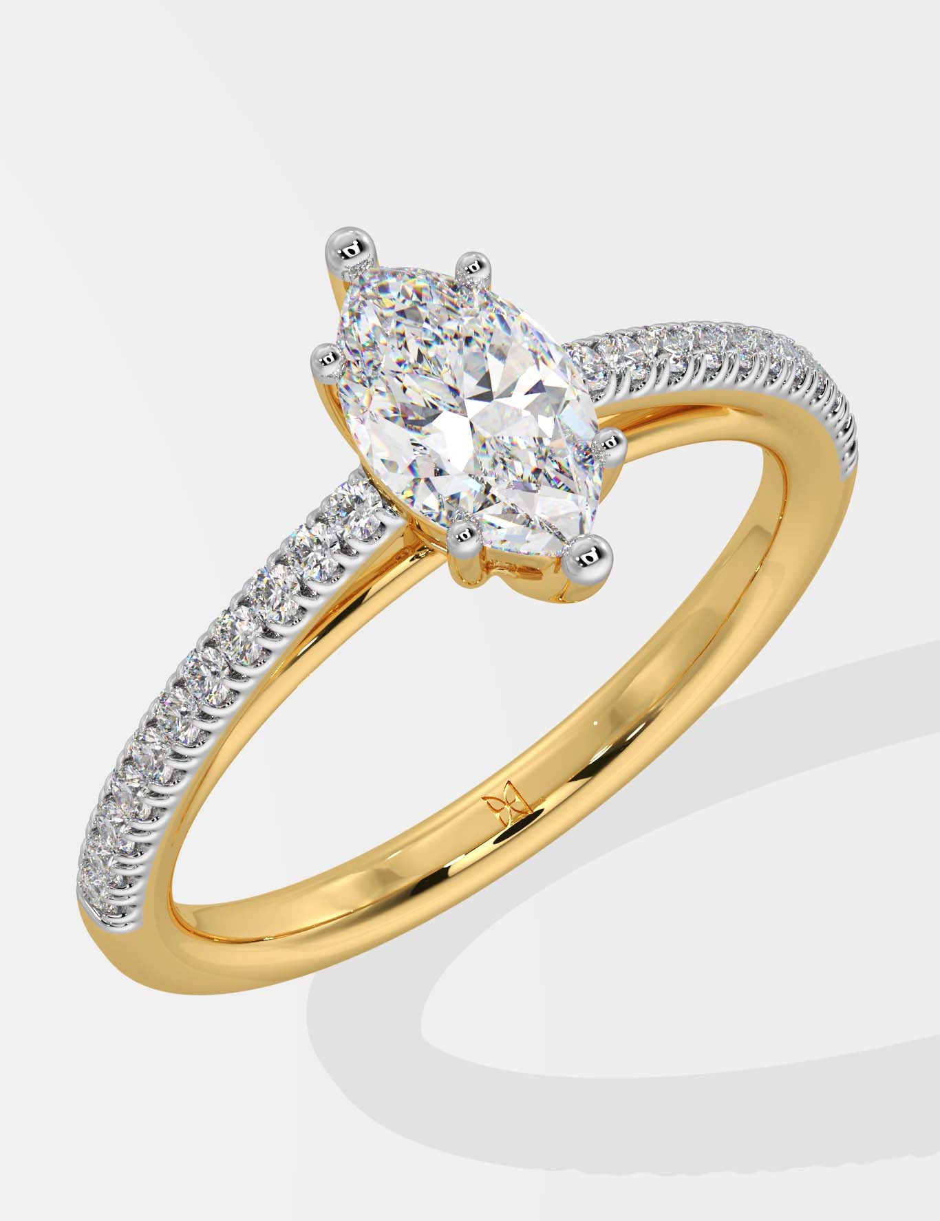 T-Shirt Marquise Solitaire Ring - House Of Quadri