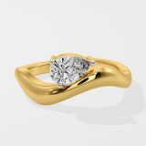 Mini East-West Wave Diamond Promise Ring