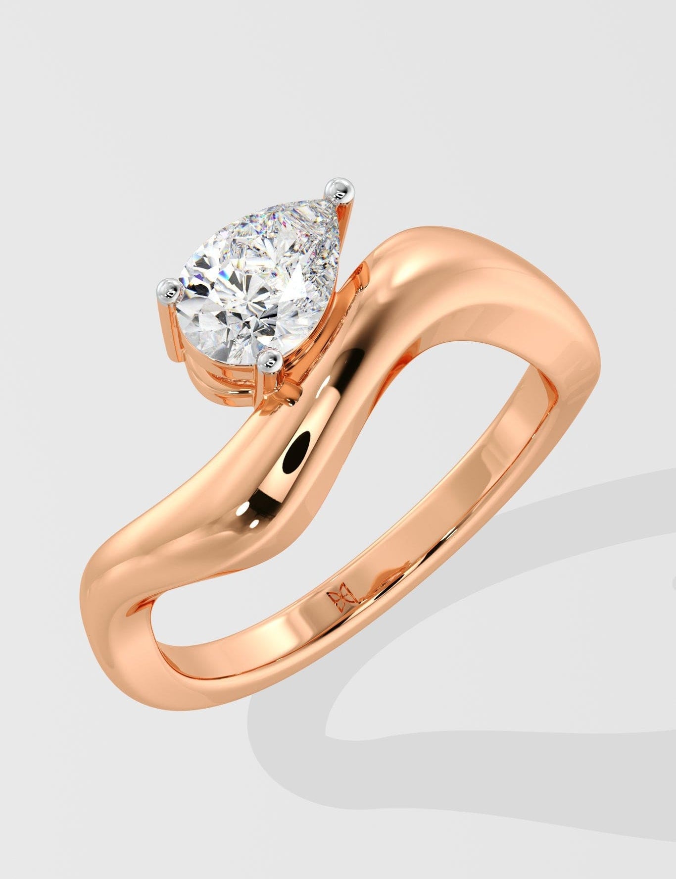 Mini East-West Wave Diamond Promise Ring