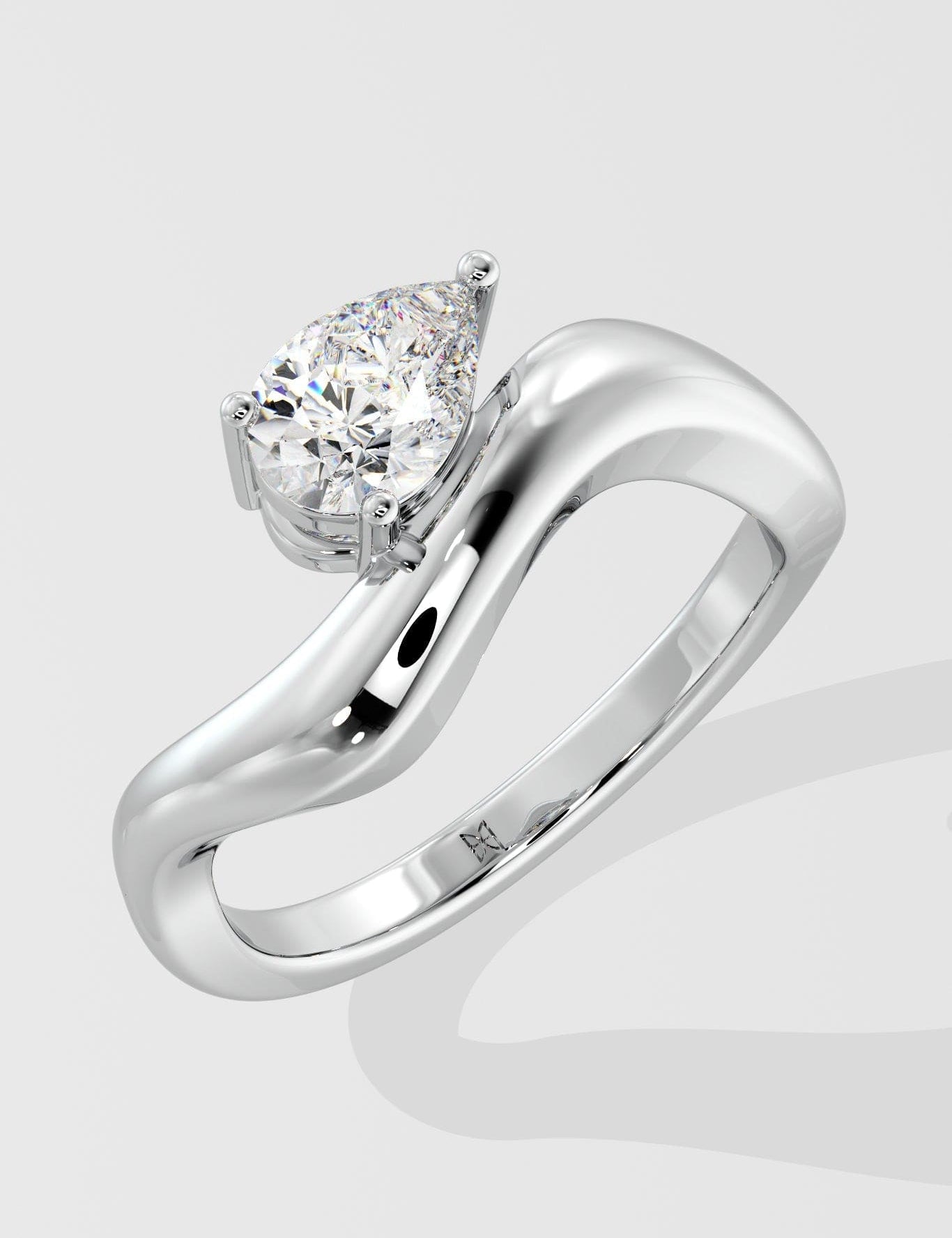 Mini East-West Wave Diamond Promise Ring
