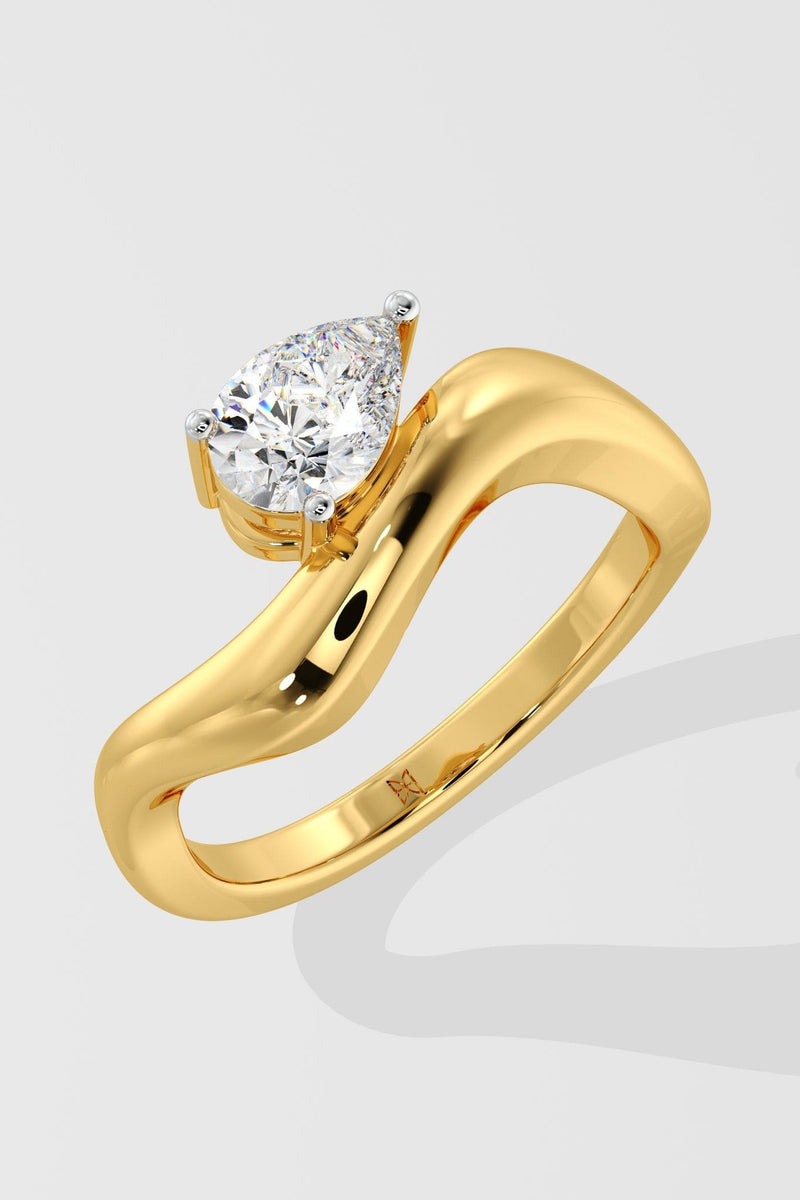 Mini East-West Wave Diamond Promise Ring