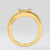 Mini East-West Wave Diamond Promise Ring