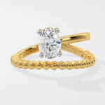 T-Shirt Swirl Oval Solitaire Ring - House Of Quadri