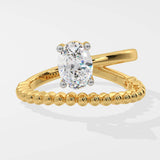 T-Shirt Swirl Oval Solitaire Ring - House Of Quadri