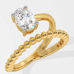 T-Shirt Swirl Oval Solitaire Ring - House Of Quadri