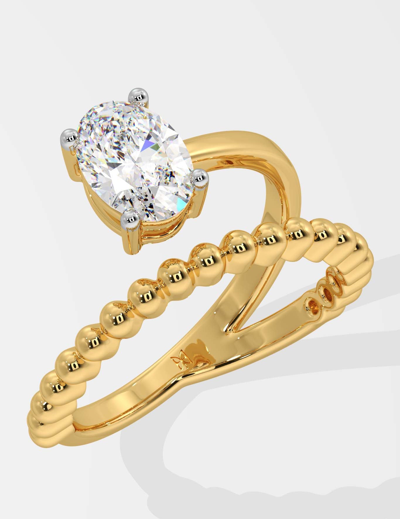 T-Shirt Swirl Oval Solitaire Ring - House Of Quadri