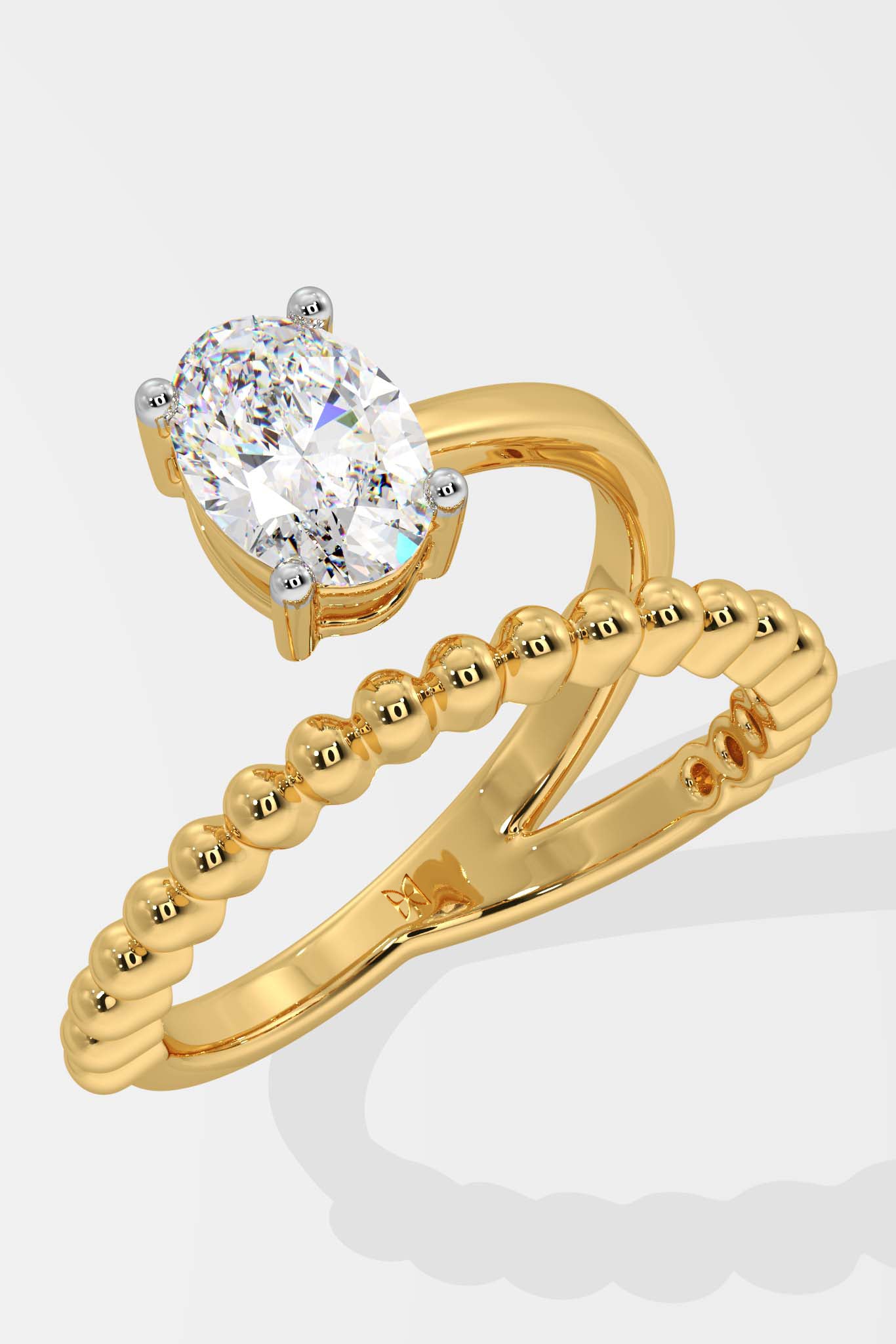 T-Shirt Swirl Oval Solitaire Ring - House Of Quadri