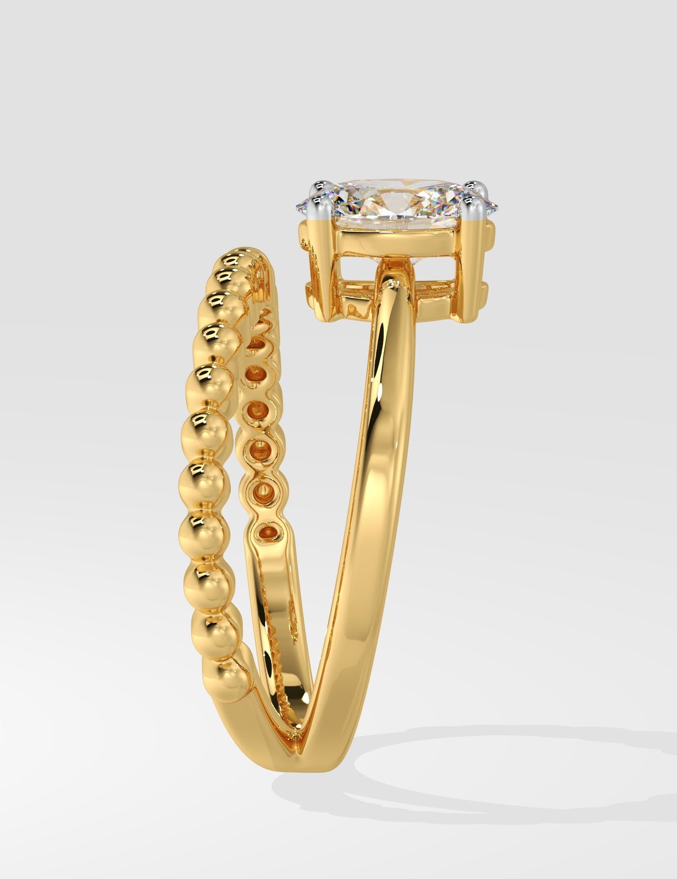 T-Shirt Swirl Oval Solitaire Ring - House Of Quadri