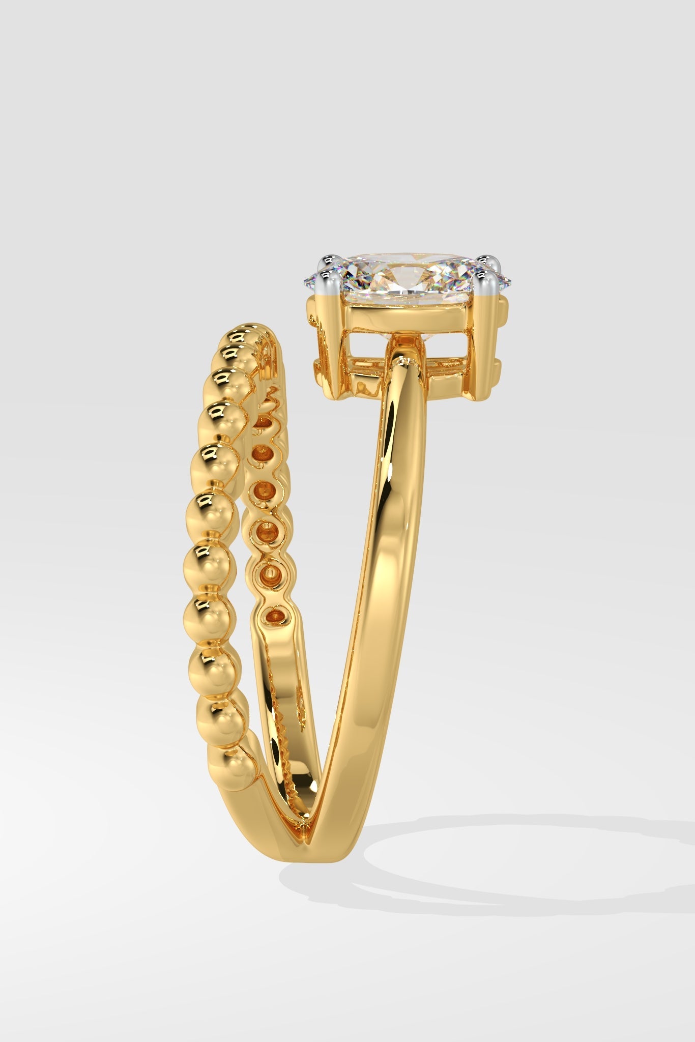 T-Shirt Swirl Oval Solitaire Ring - House Of Quadri