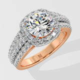 1.5 Ct Bedazzle Cushion Halo Diamond Ring
