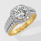 1.5 Ct Bedazzle Cushion Halo Diamond Ring