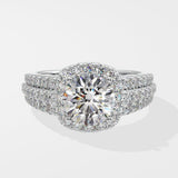 1.5 Ct Bedazzle Cushion Halo Diamond Ring