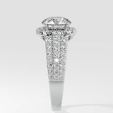 1.5 Ct Bedazzle Cushion Halo Diamond Ring