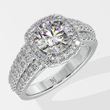 Illuminate Bedazzle Cushion Halo Ring - House Of Quadri