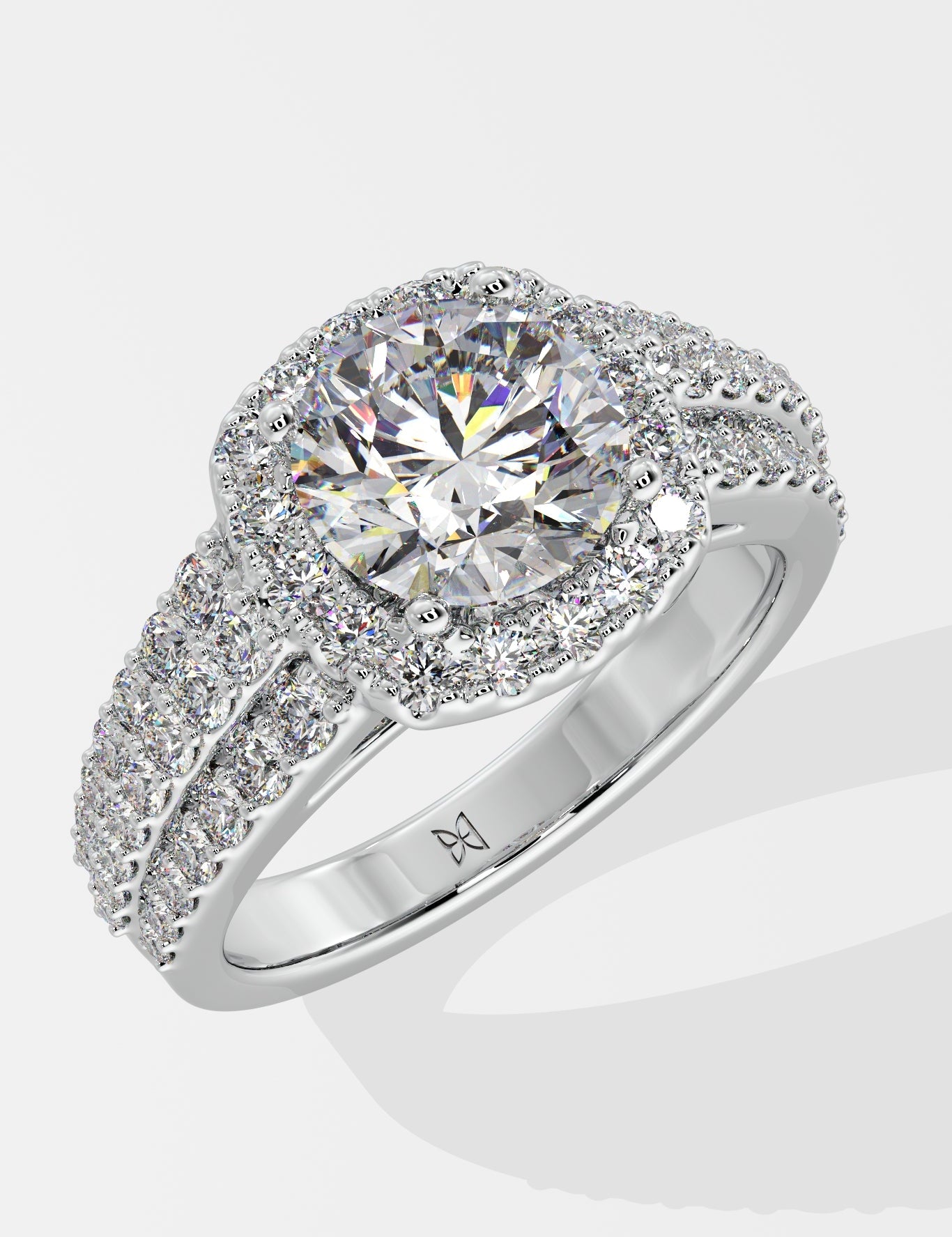 Illuminate Bedazzle Cushion Halo Ring - House Of Quadri