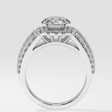 1.5 Ct Bedazzle Cushion Halo Diamond Ring