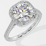 Stellar Cushion Halo 3 ct Solitaire Ring - House Of Quadri