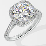 3 ct Cushion Halo Solitaire Ring