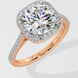 3 ct Cushion Halo Solitaire Ring