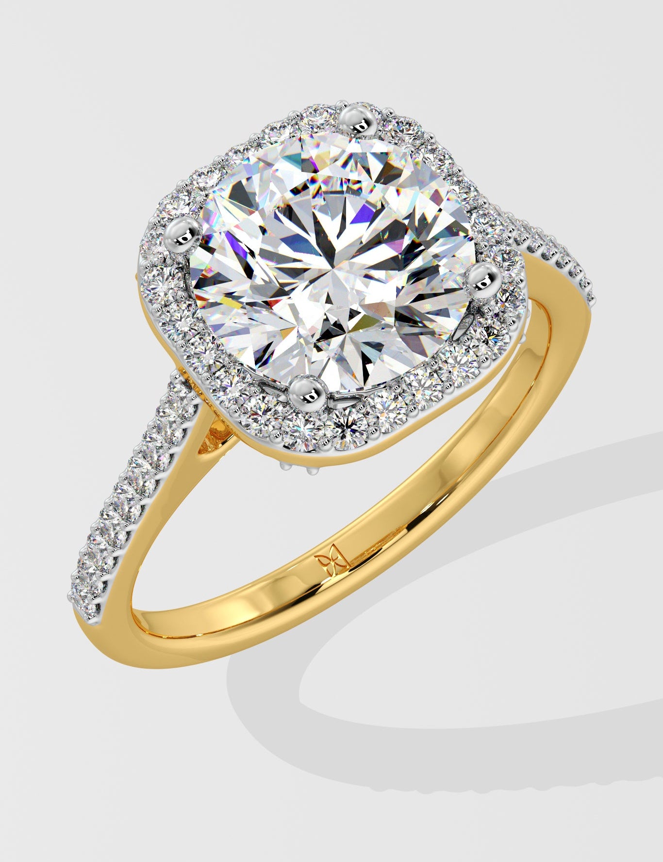 3 ct Cushion Halo Solitaire Ring - House Of Quadri