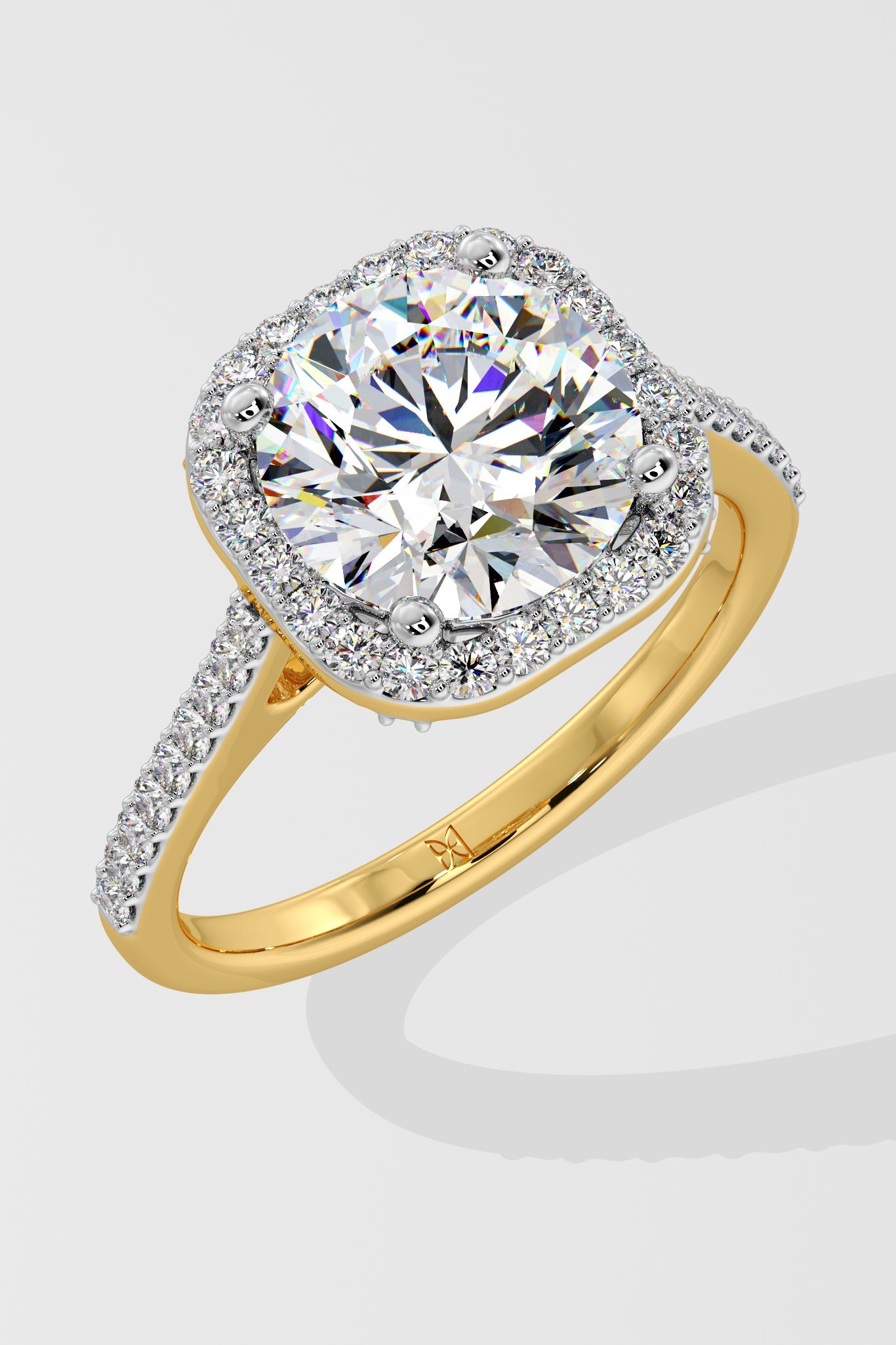 3 ct Cushion Halo Solitaire Ring - House Of Quadri