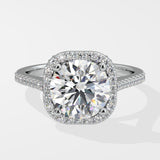 Stellar Cushion Halo 3 ct Solitaire Ring - House Of Quadri